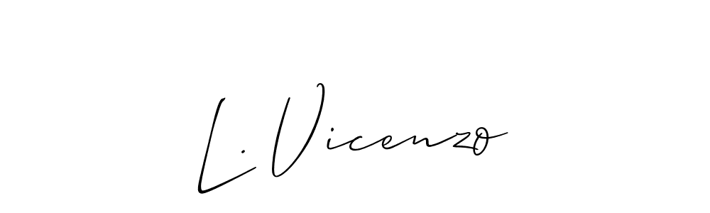 Best and Professional Signature Style for L. Vicenzo. Allison_Script Best Signature Style Collection. L. Vicenzo signature style 2 images and pictures png