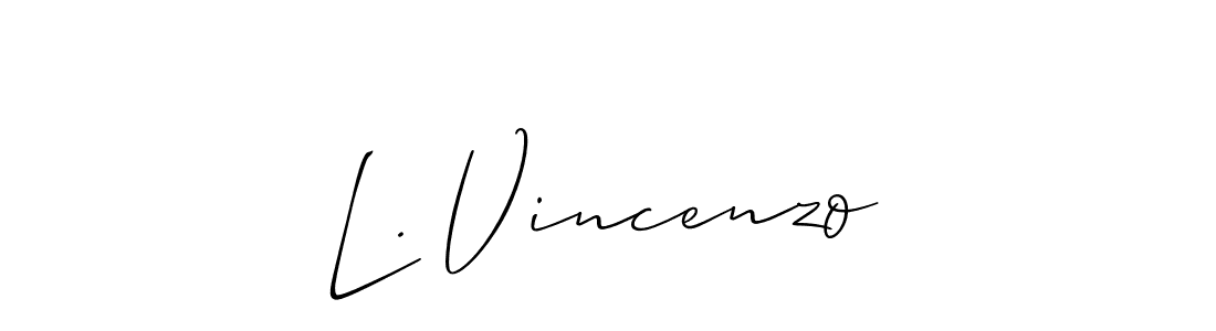 if you are searching for the best signature style for your name L. Vincenzo. so please give up your signature search. here we have designed multiple signature styles  using Allison_Script. L. Vincenzo signature style 2 images and pictures png
