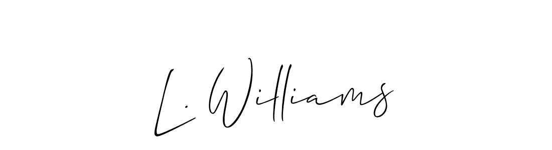 Make a beautiful signature design for name L. Williams. With this signature (Allison_Script) style, you can create a handwritten signature for free. L. Williams signature style 2 images and pictures png