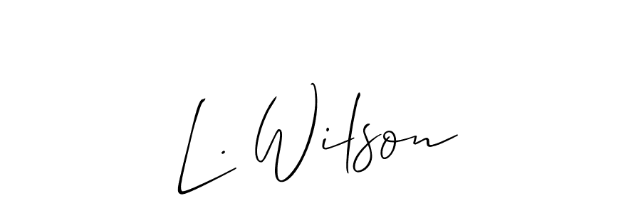 Allison_Script is a professional signature style that is perfect for those who want to add a touch of class to their signature. It is also a great choice for those who want to make their signature more unique. Get L. Wilson name to fancy signature for free. L. Wilson signature style 2 images and pictures png