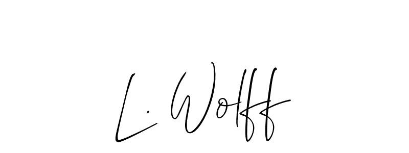 Allison_Script is a professional signature style that is perfect for those who want to add a touch of class to their signature. It is also a great choice for those who want to make their signature more unique. Get L. Wolff name to fancy signature for free. L. Wolff signature style 2 images and pictures png