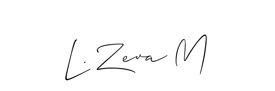 L. Zeva M stylish signature style. Best Handwritten Sign (Allison_Script) for my name. Handwritten Signature Collection Ideas for my name L. Zeva M. L. Zeva M signature style 2 images and pictures png