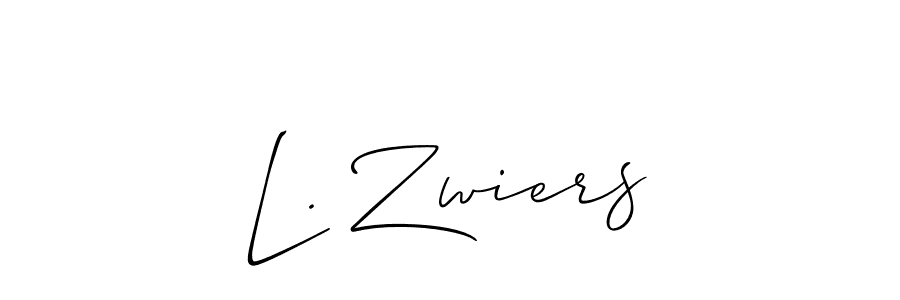 Allison_Script is a professional signature style that is perfect for those who want to add a touch of class to their signature. It is also a great choice for those who want to make their signature more unique. Get L. Zwiers name to fancy signature for free. L. Zwiers signature style 2 images and pictures png