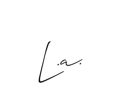 Use a signature maker to create a handwritten signature online. With this signature software, you can design (Allison_Script) your own signature for name L.a.. L.a. signature style 2 images and pictures png