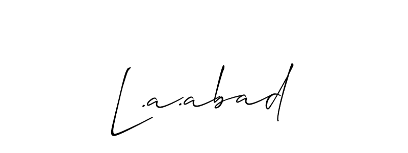 Create a beautiful signature design for name L.a.abad. With this signature (Allison_Script) fonts, you can make a handwritten signature for free. L.a.abad signature style 2 images and pictures png