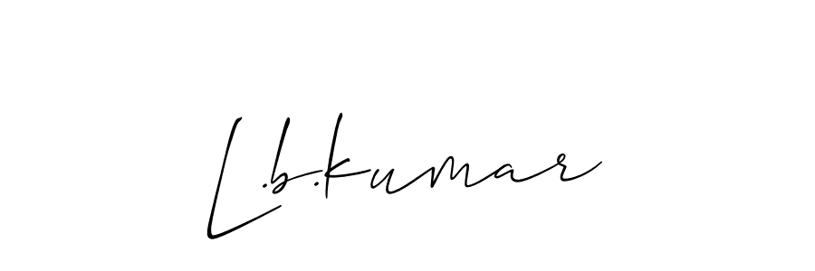 Make a beautiful signature design for name L.b.kumar. With this signature (Allison_Script) style, you can create a handwritten signature for free. L.b.kumar signature style 2 images and pictures png