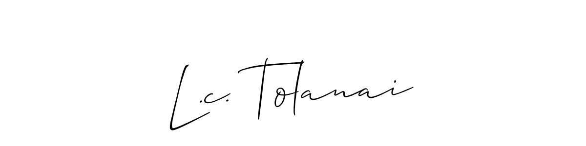 How to make L.c. Tolanai name signature. Use Allison_Script style for creating short signs online. This is the latest handwritten sign. L.c. Tolanai signature style 2 images and pictures png