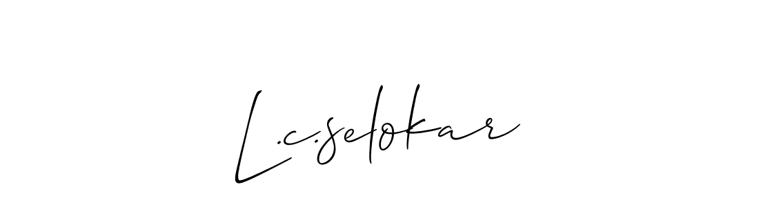 if you are searching for the best signature style for your name L.c.selokar. so please give up your signature search. here we have designed multiple signature styles  using Allison_Script. L.c.selokar signature style 2 images and pictures png