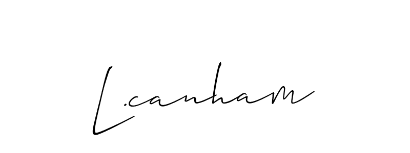 Make a beautiful signature design for name L.canham. With this signature (Allison_Script) style, you can create a handwritten signature for free. L.canham signature style 2 images and pictures png