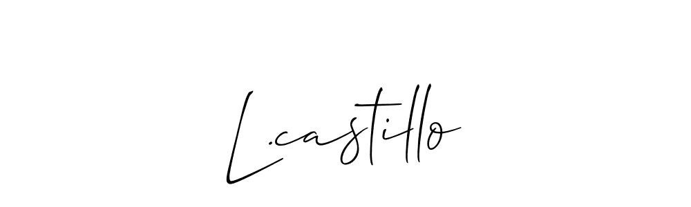 The best way (Allison_Script) to make a short signature is to pick only two or three words in your name. The name L.castillo include a total of six letters. For converting this name. L.castillo signature style 2 images and pictures png