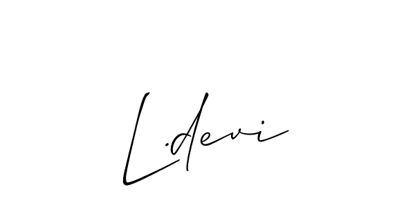 How to make L.devi name signature. Use Allison_Script style for creating short signs online. This is the latest handwritten sign. L.devi signature style 2 images and pictures png