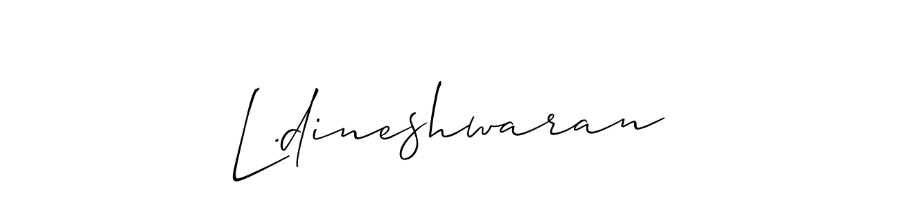 Also we have L.dineshwaran name is the best signature style. Create professional handwritten signature collection using Allison_Script autograph style. L.dineshwaran signature style 2 images and pictures png