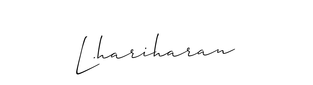 Create a beautiful signature design for name L.hariharan. With this signature (Allison_Script) fonts, you can make a handwritten signature for free. L.hariharan signature style 2 images and pictures png