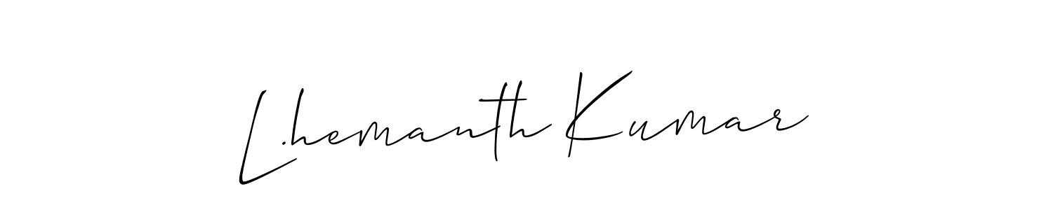 Create a beautiful signature design for name L.hemanth Kumar. With this signature (Allison_Script) fonts, you can make a handwritten signature for free. L.hemanth Kumar signature style 2 images and pictures png