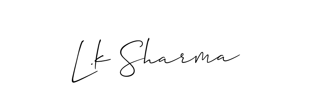 Design your own signature with our free online signature maker. With this signature software, you can create a handwritten (Allison_Script) signature for name L.k Sharma. L.k Sharma signature style 2 images and pictures png