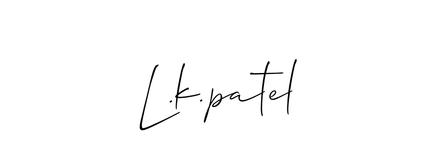 How to make L.k.patel signature? Allison_Script is a professional autograph style. Create handwritten signature for L.k.patel name. L.k.patel signature style 2 images and pictures png