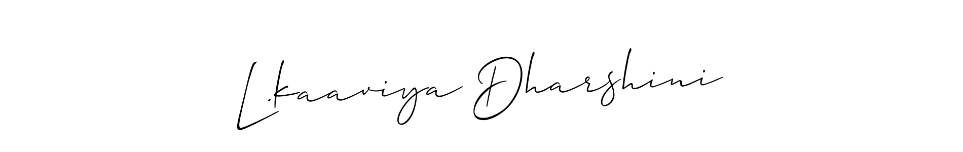 Make a beautiful signature design for name L.kaaviya Dharshini. With this signature (Allison_Script) style, you can create a handwritten signature for free. L.kaaviya Dharshini signature style 2 images and pictures png