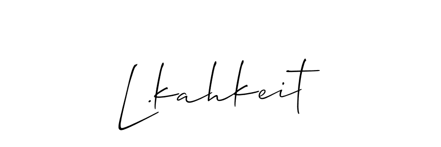 Design your own signature with our free online signature maker. With this signature software, you can create a handwritten (Allison_Script) signature for name L.kahkeit. L.kahkeit signature style 2 images and pictures png