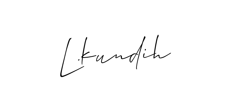 Check out images of Autograph of L.kundih name. Actor L.kundih Signature Style. Allison_Script is a professional sign style online. L.kundih signature style 2 images and pictures png