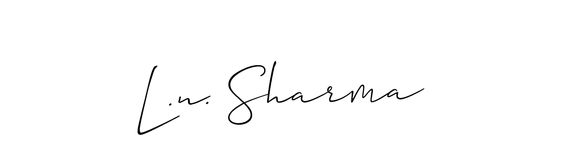 The best way (Allison_Script) to make a short signature is to pick only two or three words in your name. The name L.n. Sharma include a total of six letters. For converting this name. L.n. Sharma signature style 2 images and pictures png
