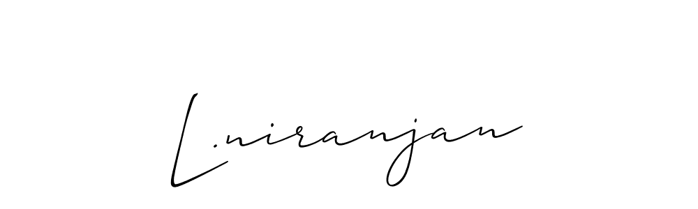 if you are searching for the best signature style for your name L.niranjan. so please give up your signature search. here we have designed multiple signature styles  using Allison_Script. L.niranjan signature style 2 images and pictures png