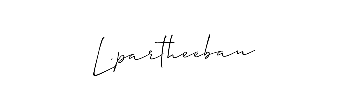 Create a beautiful signature design for name L.partheeban. With this signature (Allison_Script) fonts, you can make a handwritten signature for free. L.partheeban signature style 2 images and pictures png