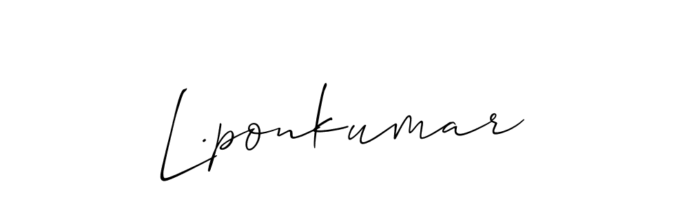 This is the best signature style for the L.ponkumar name. Also you like these signature font (Allison_Script). Mix name signature. L.ponkumar signature style 2 images and pictures png