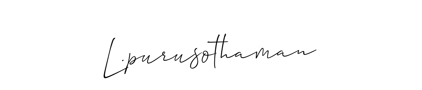 Allison_Script is a professional signature style that is perfect for those who want to add a touch of class to their signature. It is also a great choice for those who want to make their signature more unique. Get L.purusothaman name to fancy signature for free. L.purusothaman signature style 2 images and pictures png