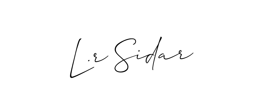 How to Draw L.r Sidar signature style? Allison_Script is a latest design signature styles for name L.r Sidar. L.r Sidar signature style 2 images and pictures png