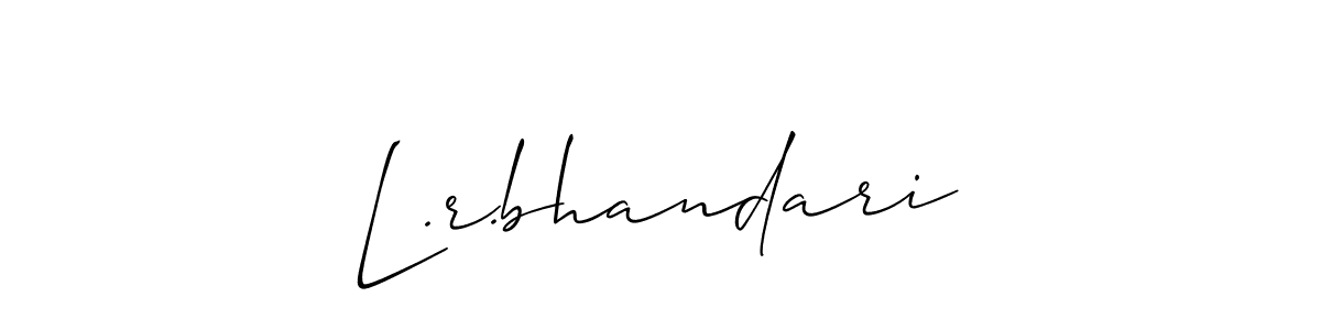 Design your own signature with our free online signature maker. With this signature software, you can create a handwritten (Allison_Script) signature for name L.r.bhandari. L.r.bhandari signature style 2 images and pictures png