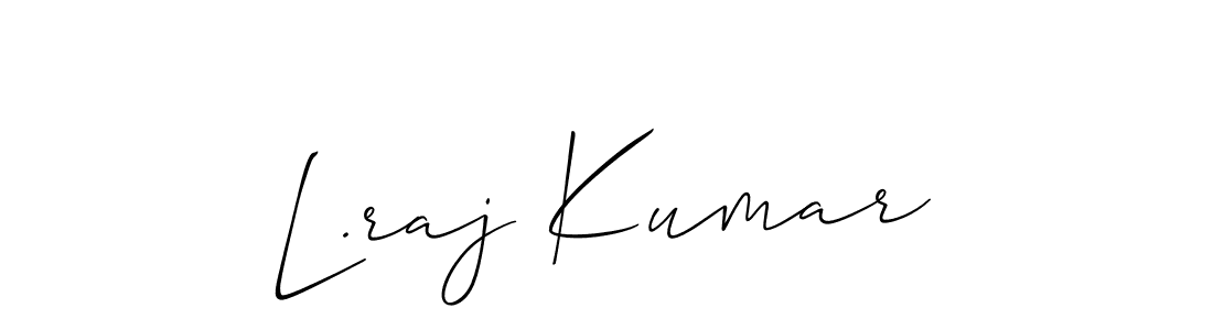 Allison_Script is a professional signature style that is perfect for those who want to add a touch of class to their signature. It is also a great choice for those who want to make their signature more unique. Get L.raj Kumar name to fancy signature for free. L.raj Kumar signature style 2 images and pictures png