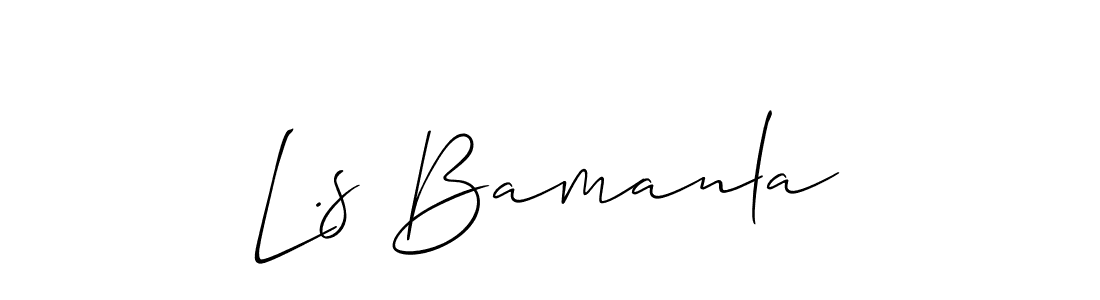 How to make L.s Bamanla name signature. Use Allison_Script style for creating short signs online. This is the latest handwritten sign. L.s Bamanla signature style 2 images and pictures png