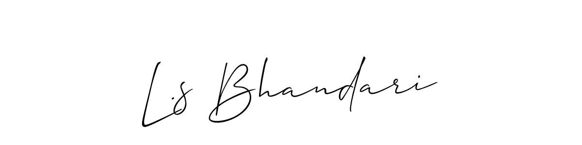 Design your own signature with our free online signature maker. With this signature software, you can create a handwritten (Allison_Script) signature for name L.s Bhandari. L.s Bhandari signature style 2 images and pictures png