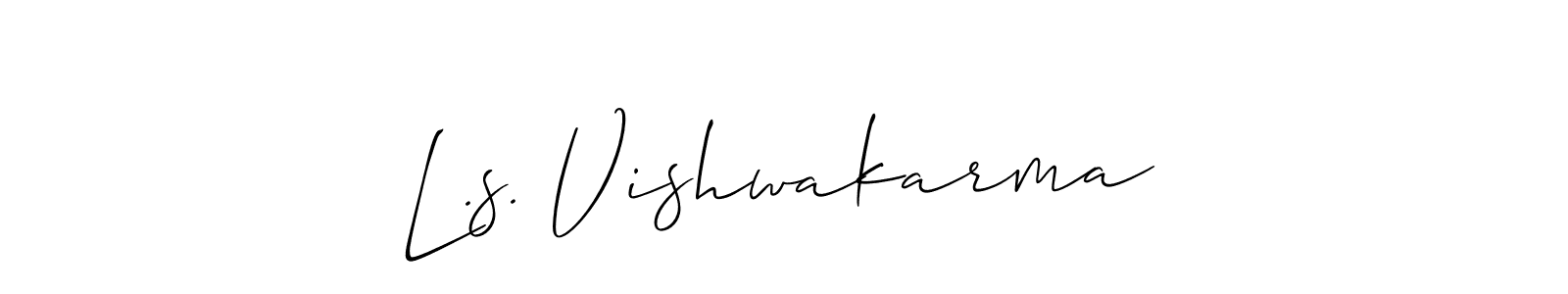 It looks lik you need a new signature style for name L.s. Vishwakarma. Design unique handwritten (Allison_Script) signature with our free signature maker in just a few clicks. L.s. Vishwakarma signature style 2 images and pictures png