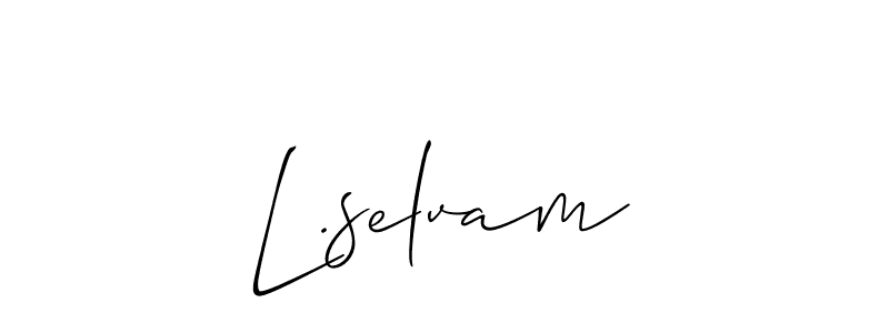 if you are searching for the best signature style for your name L.selvam. so please give up your signature search. here we have designed multiple signature styles  using Allison_Script. L.selvam signature style 2 images and pictures png