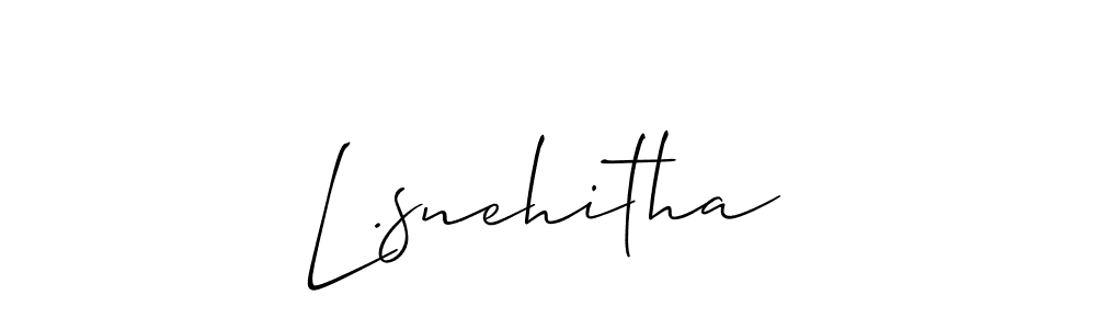 Design your own signature with our free online signature maker. With this signature software, you can create a handwritten (Allison_Script) signature for name L.snehitha. L.snehitha signature style 2 images and pictures png