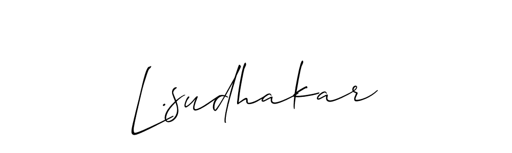 Create a beautiful signature design for name L.sudhakar. With this signature (Allison_Script) fonts, you can make a handwritten signature for free. L.sudhakar signature style 2 images and pictures png