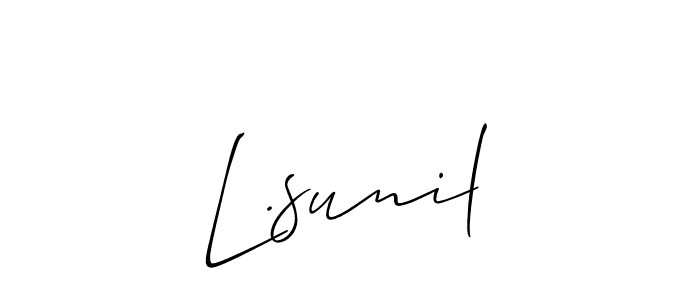 Design your own signature with our free online signature maker. With this signature software, you can create a handwritten (Allison_Script) signature for name L.sunil. L.sunil signature style 2 images and pictures png