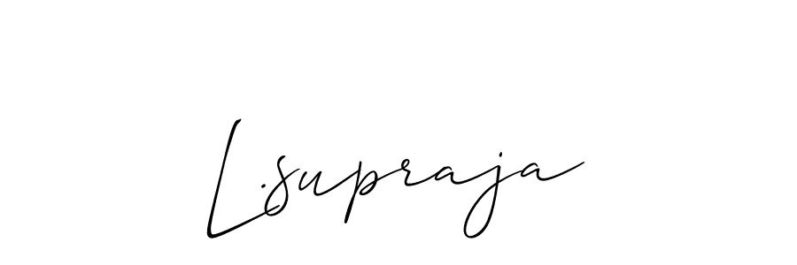 How to make L.supraja name signature. Use Allison_Script style for creating short signs online. This is the latest handwritten sign. L.supraja signature style 2 images and pictures png