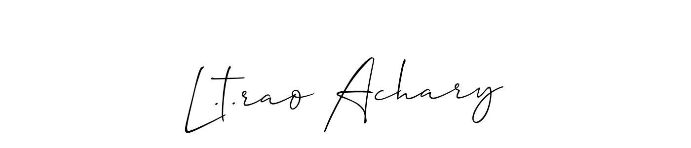 Check out images of Autograph of L.t.rao Achary name. Actor L.t.rao Achary Signature Style. Allison_Script is a professional sign style online. L.t.rao Achary signature style 2 images and pictures png