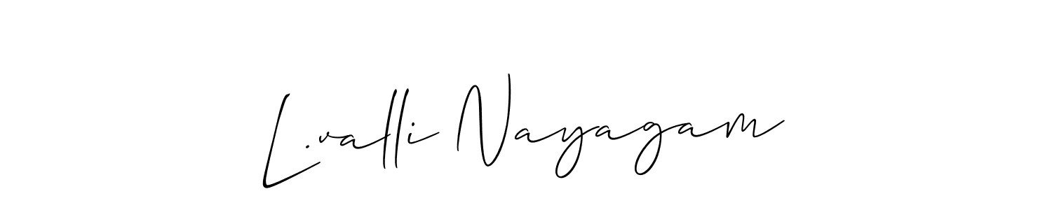 How to Draw L.valli Nayagam signature style? Allison_Script is a latest design signature styles for name L.valli Nayagam. L.valli Nayagam signature style 2 images and pictures png