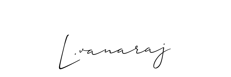 The best way (Allison_Script) to make a short signature is to pick only two or three words in your name. The name L.vanaraj include a total of six letters. For converting this name. L.vanaraj signature style 2 images and pictures png