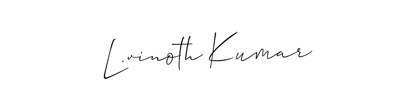 How to make L.vinoth Kumar signature? Allison_Script is a professional autograph style. Create handwritten signature for L.vinoth Kumar name. L.vinoth Kumar signature style 2 images and pictures png