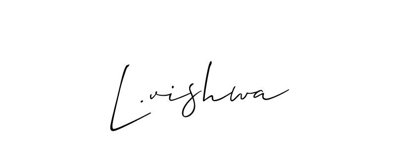 Allison_Script is a professional signature style that is perfect for those who want to add a touch of class to their signature. It is also a great choice for those who want to make their signature more unique. Get L.vishwa name to fancy signature for free. L.vishwa signature style 2 images and pictures png