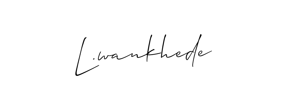 The best way (Allison_Script) to make a short signature is to pick only two or three words in your name. The name L.wankhede include a total of six letters. For converting this name. L.wankhede signature style 2 images and pictures png