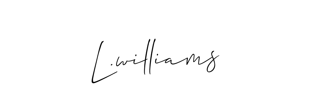 Also You can easily find your signature by using the search form. We will create L.williams name handwritten signature images for you free of cost using Allison_Script sign style. L.williams signature style 2 images and pictures png