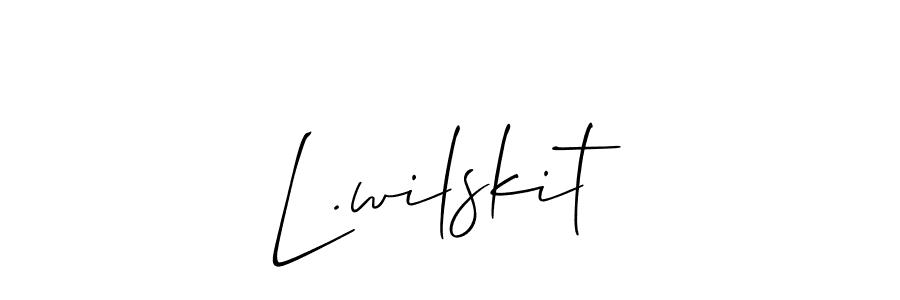 How to make L.wilskit name signature. Use Allison_Script style for creating short signs online. This is the latest handwritten sign. L.wilskit signature style 2 images and pictures png