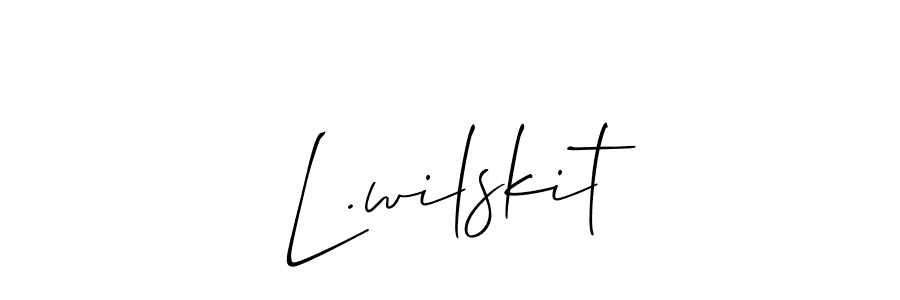 Create a beautiful signature design for name L.wilskit. With this signature (Allison_Script) fonts, you can make a handwritten signature for free. L.wilskit signature style 2 images and pictures png