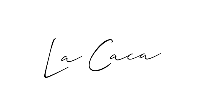 Allison_Script is a professional signature style that is perfect for those who want to add a touch of class to their signature. It is also a great choice for those who want to make their signature more unique. Get La Caca name to fancy signature for free. La Caca signature style 2 images and pictures png