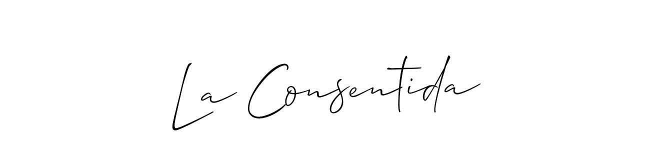 Also we have La Consentida name is the best signature style. Create professional handwritten signature collection using Allison_Script autograph style. La Consentida signature style 2 images and pictures png